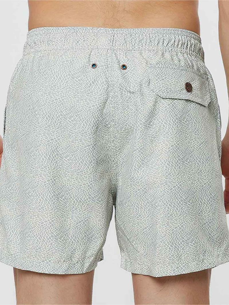Retromarine Elephant Skin Grey Cream Swim Shorts