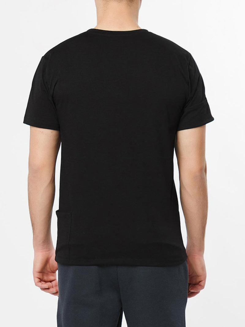 Roll Sleeve Crew Neck T-Shirt Black