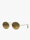 Garrett Leight Camel-Gold Oval Sunglasses | B
