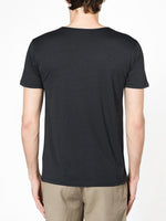 Silk Blend Box Neck T-shirt Charcoal Grey | D