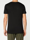 Silk Blend Double Crew Neck T-Shirt Black | D