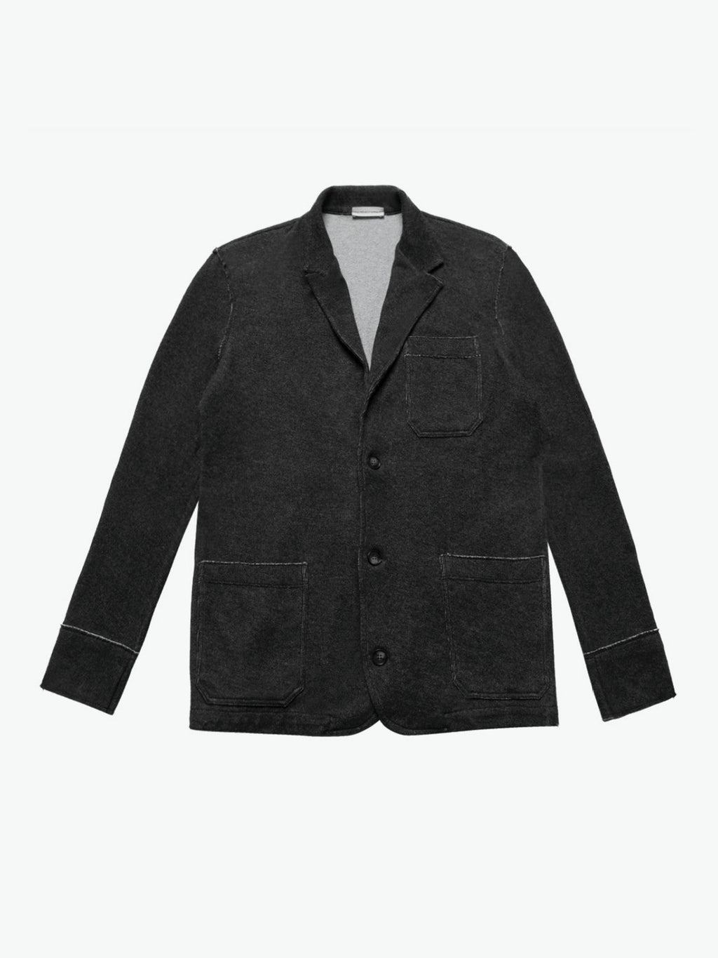 Slim-Fit Wool and Cotton Blend Unstructured Blazer Charcoal | A