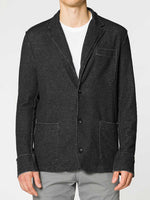 Slim-Fit Wool and Cotton Blend Unstructured Blazer Charcoal | B