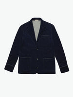 Slim-Fit Wool and Cotton Blend Unstructured Blazer Navy | A