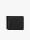 Smythson Panama Cross-Grain Leather Money Clip Wallet Black | A