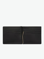 Smythson Panama Cross-Grain Leather Money Clip Wallet Black | B