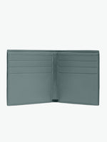 Smythson Panama Cross-Grain Leather Card Slot Wallet Dark Teal Green