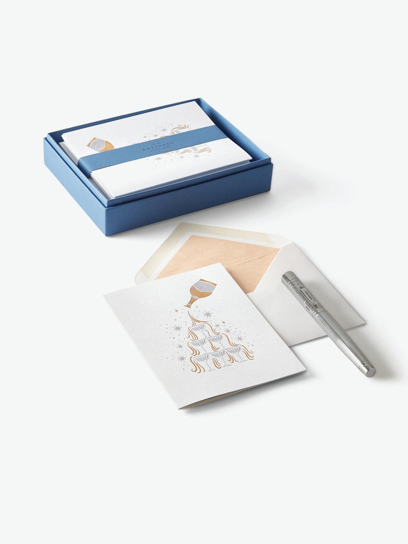 Smythson Champagne Christmas Card Set