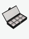 Panama Cross-Grain Cufflink Box Black
