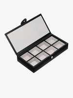 Panama Cross-Grain Cufflink Box Black