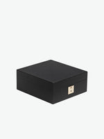 Cross-Grain Lockable Watch Box Black