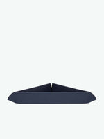 Smythson Panama Cross-Grain Leather Triangle Trinket Tray Navy | B