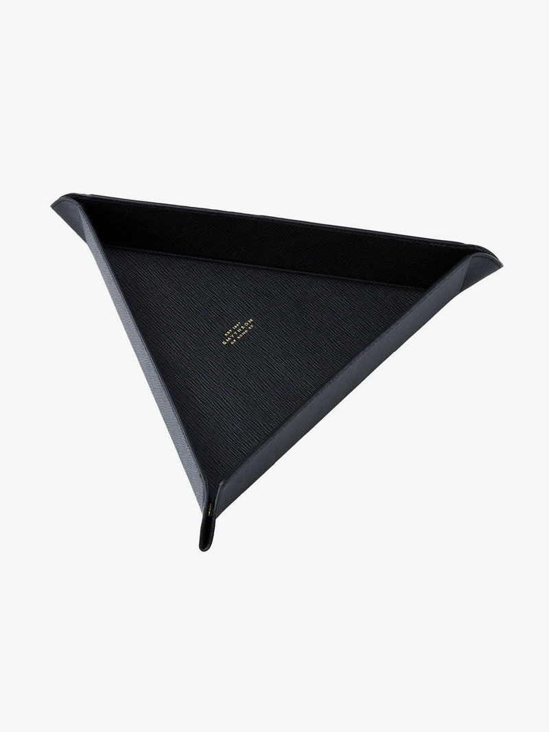 Smythson Panama Cross-Grain Leather Triangle Trinket Tray | A
