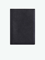 Smythson Panama Cross-Grain Leather Passport Cover Navy Blue | A