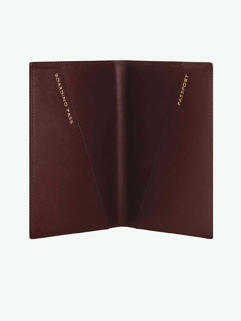 Smythson Panama Cross-Grain Leather Passport Cover Navy Blue | B