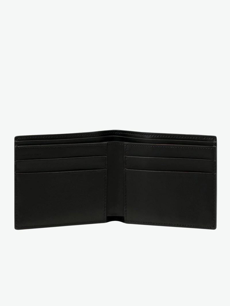 Smythson Panama Cross-Grain Leather Slim Wallet Black | B