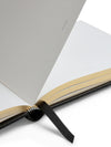 Small Visitor Book in Panama Gross Grain Leather Black