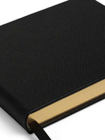 Small Visitor Book in Panama Gross Grain Leather Black