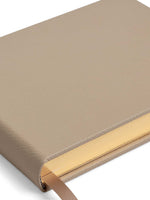 Smythson Small Visitor Book in Panama Sandstone Beige