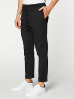 Stretch-Cotton Slim-Fit Drawstring Trousers Black | D