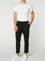 Stretch-Cotton Slim-Fit Drawstring Trousers Black | E