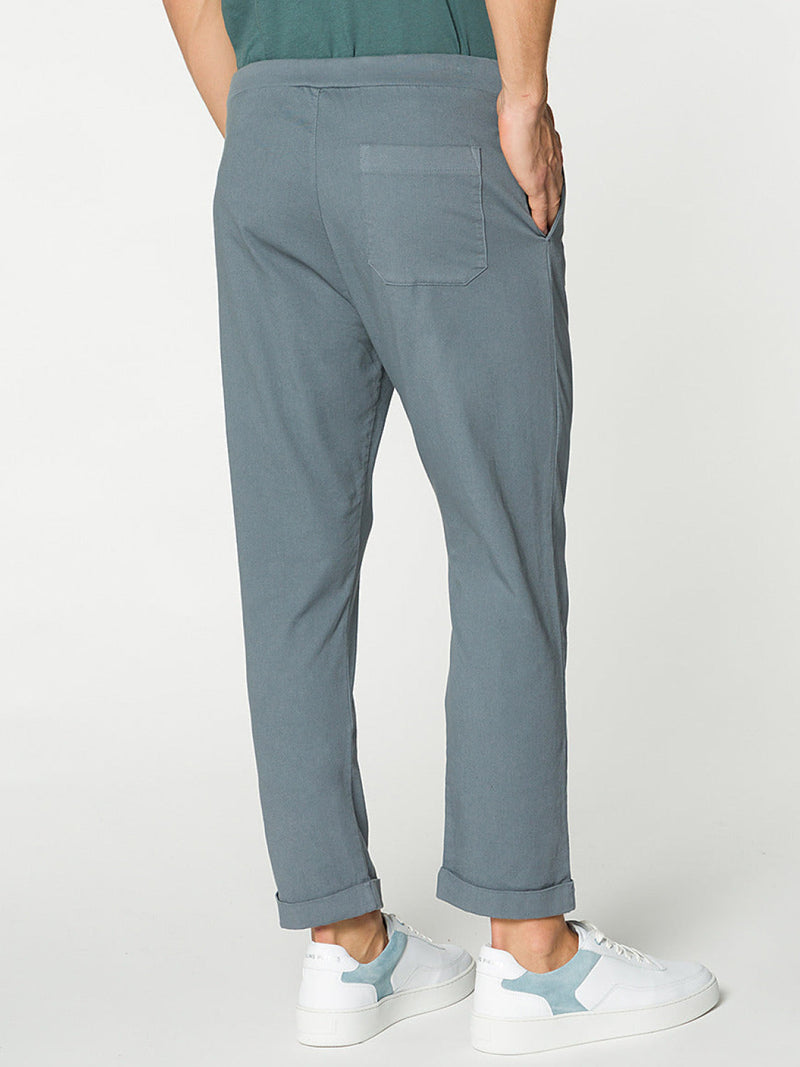 Stretch-Cotton Slim-Fit Drawstring Trousers Grey | D