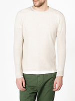 Linen Blend Crew Neck Knitted Sweater Beige | B