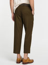 Tan Tapered Cropped Virgin Wool Blend Trousers | D