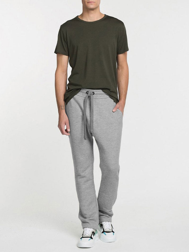 Tapered Loose-Fit Organic Cotton Sweatpants Melange Grey | E