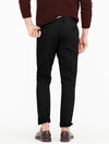 Regular Fit Cotton Blend Garment Washed Chino Pants Black | D