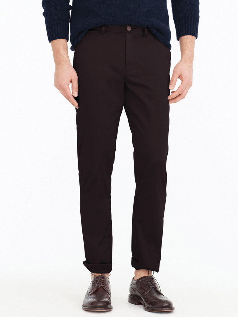 Regular Fit Cotton Blend Garment Washed Chino Pants Eggplant | B