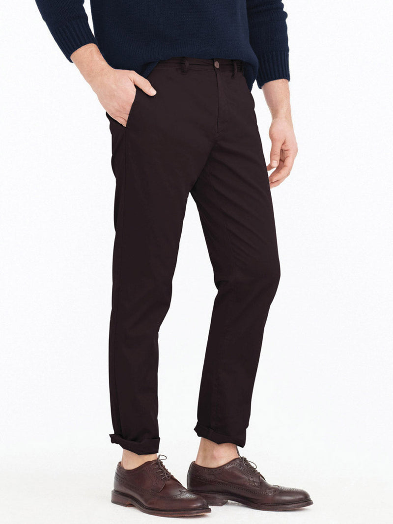 Regular Fit Cotton Blend Garment Washed Chino Pants Eggplant | C