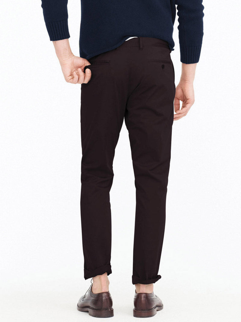 Regular Fit Cotton Blend Garment Washed Chino Pants Eggplant | D