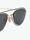 Thom Browne White Gold And Black Enamel Aviator Sunglasses | D