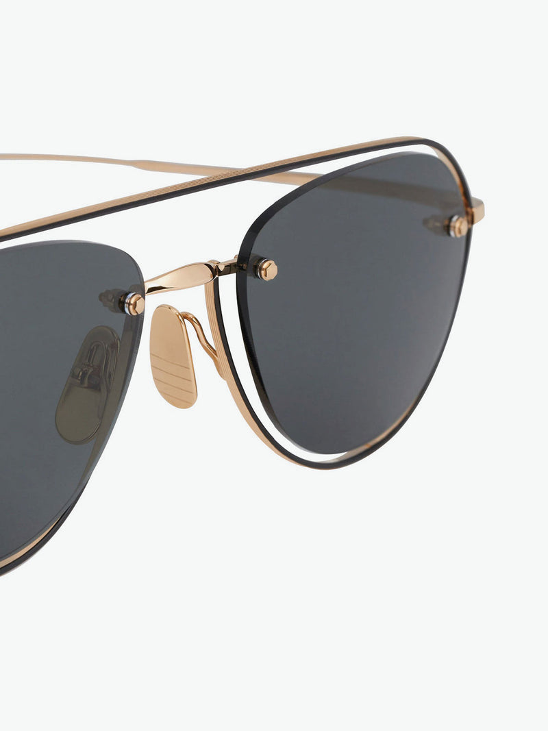 Thom Browne TB113 Gold And Black Aviator Sunglasses