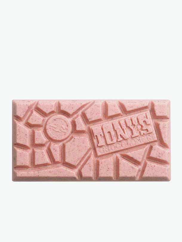 Tony's Chocolonely White Raspberry Popping Candy 28%