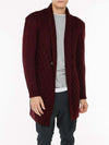 Two Button Shawl Collar Wool Blend Cardigan Burgundy | B