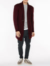Two Button Shawl Collar Wool Blend Cardigan Burgundy | D