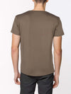 Modal Cotton Blend V-neck T-shirt Taupe | D