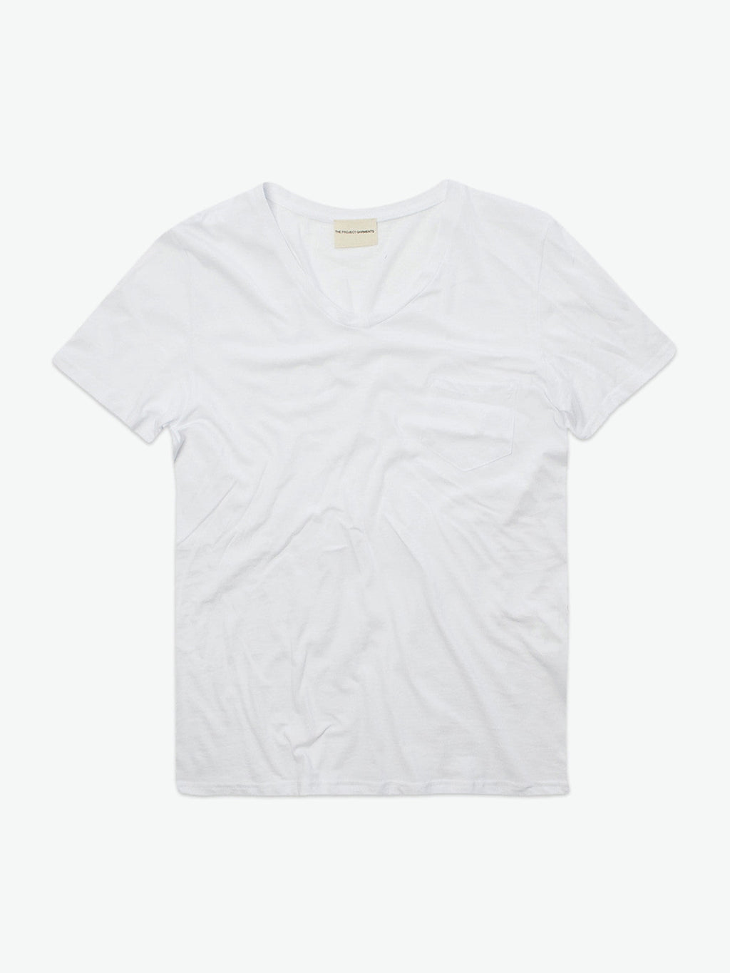 Modal Blend V-neck Pocket T-shirt White | A