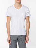 Modal Blend V-neck Pocket T-shirt White | B