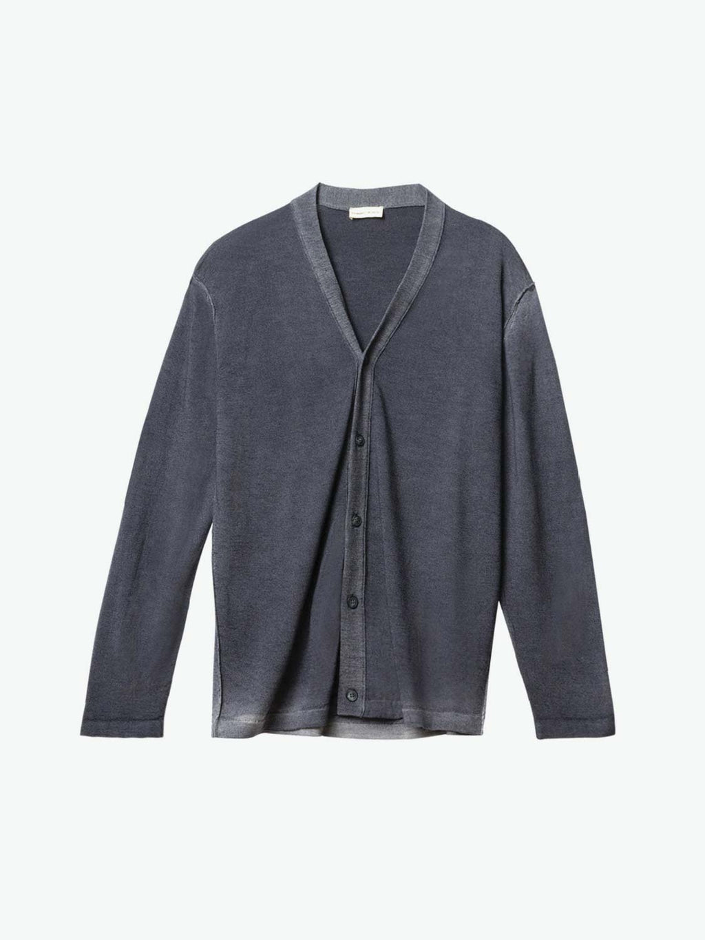 Oil Wash Virgin Wool Cardigan Grey | A