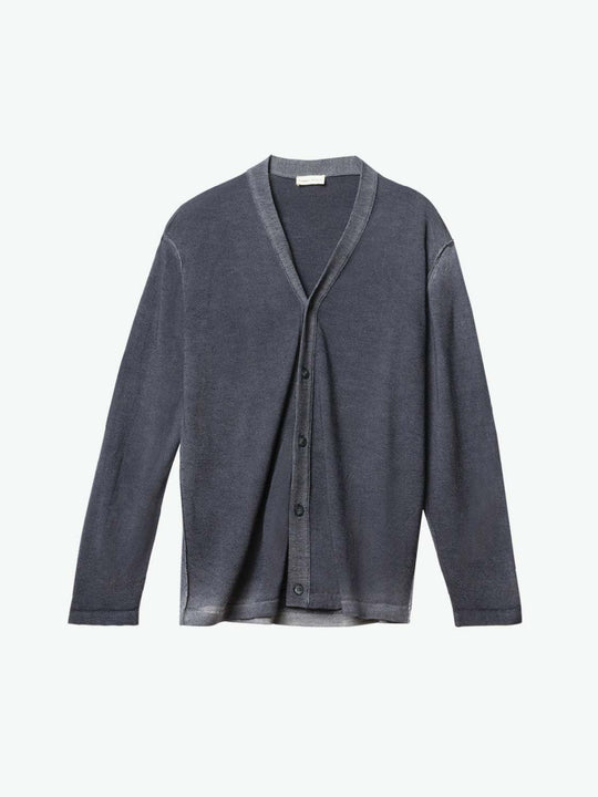 Oil Wash Virgin Wool Cardigan Grey | A