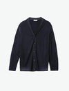 Virgin Wool Cardigan Navy Blue | A