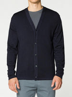 Virgin Wool Cardigan Navy Blue | B