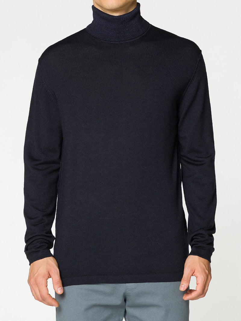 Wool Rollneck Sweater Navy Blue | B