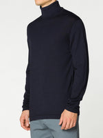 Wool Rollneck Sweater Navy Blue | D