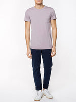 Crew Neck Modal-Blend Pocket T-shirt Light Lavender