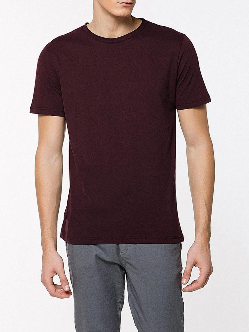 Crew Neck Supima Cotton T-shirt Burgundy | B