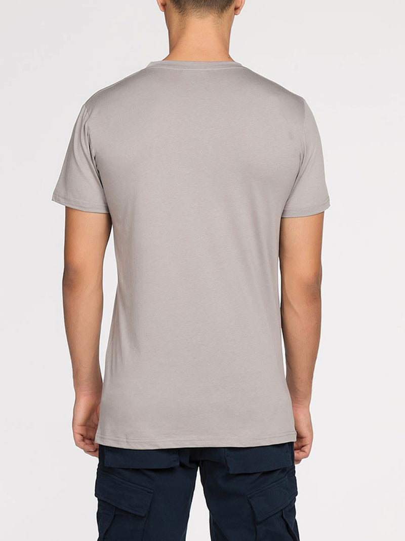 Crew Neck Modal-Blend Pocket T-shirt Greise | C